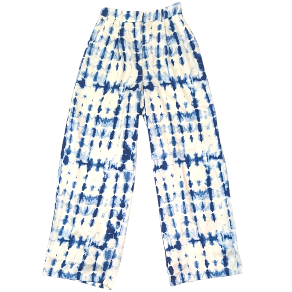 House of Harlow 1960 Tie Dye Wide Leg Pants High Rise NEW Womens Small Blue
